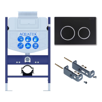 Инсталляция для унитаза Aquatek Small INS-0000018, кнопка смыва черная + крепеж