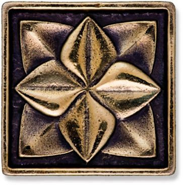 Декор BRONZO-25 вставка LILYлатунная 5x5 от BronzoDecor (Россия)