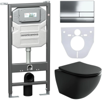 Комплект унитаз с инсталляцией, кнопкой и сиденьем Ceramica Nova Metropol CN4002MB_1002CH_1000