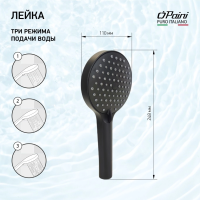 Душевая лейка Paini Torino TRYO155F3D110 черный