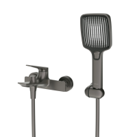 Смесители CEZARES LINER-VD-GM Смеситель для ванны и душа однорычажный  в комплекте с ручным душем, шлангом и держателем, исполнение оружейная сталь