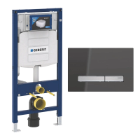 Инсталляция для унитаза Geberit Duofix UP320 111.300.00.5+кнопка смыва дымчатое стекло