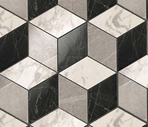 Мозаика Marvel Mosaico Esagono Multicolor Cold ADVQ 30x35 от Atlas Concorde (Италия)