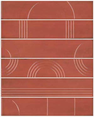 Панно Мажорель красный глянцевый (из 6 частей 6х28.5) (KMP3STA005RN6X) 36x28.5x1 от Kerama Marazzi (Россия)