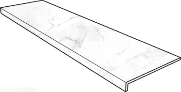 Фронтальная ступень Marble Smooth Round. Carrara Blanco 33x120 от Gres de Aragon (Испания)