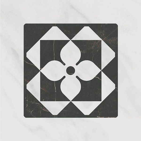 Вставка Келуш 3 грань черно-белый (TOC006) 9.8x9.8 от Kerama Marazzi (Россия)