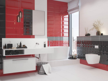 Декор Evolution Вставка Диагонали Черно-Белый (EV2G442) 20x44 от Cersanit (Россия)