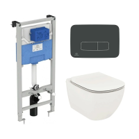 Комплект унитаз с инсталляцией, кнопкой и сиденьем Ideal Standard Tesi T3868V1/123A6