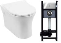Комплект унитаз с инсталляцией и сиденьем микролифт Aquanet Roll-W Roll-W/886668SDOO безободковый