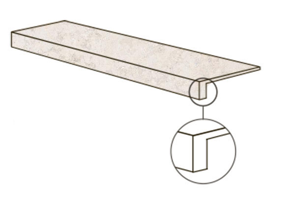 Фронтальная ступень POETRY STONE RELOADED GTOP.JURA WHITE NAT R (PF60017678) 32x120 от ABK Ceramiche (Италия)