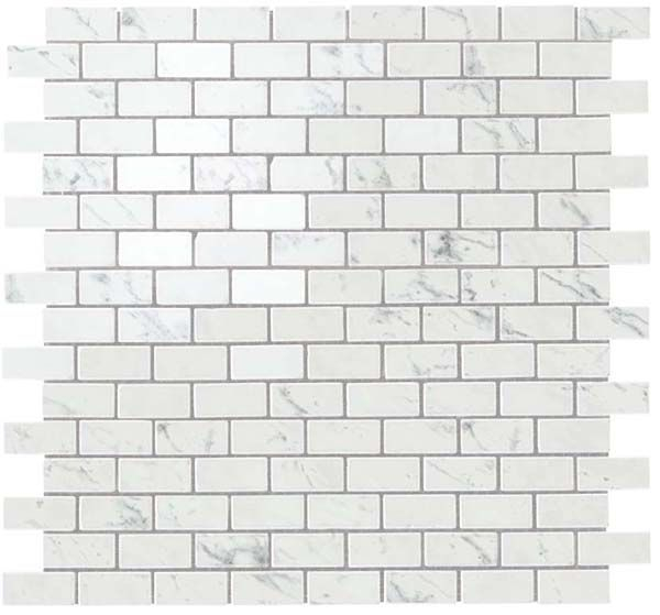 Мозаика керамогранит Marvel Stone Carrara P. Mosaico Lapp. Burattato (AS34) 29.8x29.8 от Atlas Concorde (Италия)