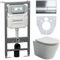Комплект унитаз с инсталляцией, кнопкой и сиденьем Ceramica Nova Balearica CN6000_1002CH_1000