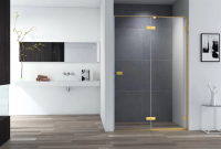 Душевая дверь в нишу Cezares Bellagio 140 см. профиль золото, стекло прозрачное