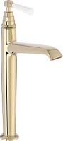 E24309-BGG CLEO 1889 смеситель для раковины высокий,без донного клапана бежевое золото