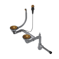 Арматура с клапаном-автоматом для одночашевых моек Omoikiri WK-1.5-CL-R-A-AB022 4957093 античная латунь