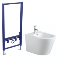 Комплект биде подвесное Aquatek Вега AQ1057-MW+инсталляция Aquatek Standart 50 INSB-0000001