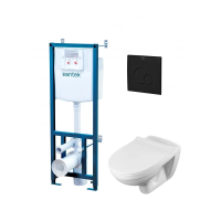 Комплект унитаз с инсталляцией, кнопкой и сиденьем микролифт Santek Бореаль 1.WH50.1.775