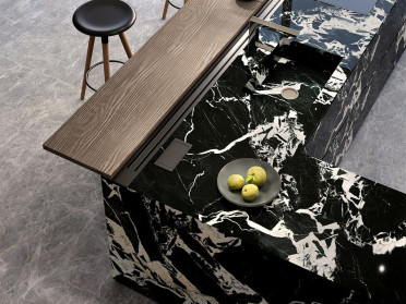 Керамогранит Napoleon Black Polished (6 мм) (MN766CP321606) 160x320 от Moreroom (Китай)