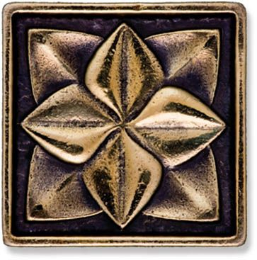 Декор BRONZO-25 вставка LILYлатунная 5x5 от BronzoDecor (Россия)