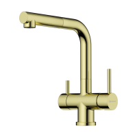 Смеситель для кухни с выдвижной лейкой Omoikiri Takamatsu-S-LG 4994476 светлое золото