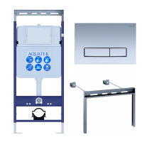 Инсталляция для унитаза Aquatek Slim INS-0000010, кнопка смыва хром + крепеж