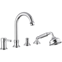 Смеситель на борт ванны с выдвижным душем и переключателем Cezares Olimp OLIMP-BVDM-01-L хром