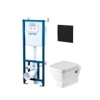 Комплект унитаз с инсталляцией, кнопкой и сиденьем микролифт Santek Нео 1.WH50.1.776
