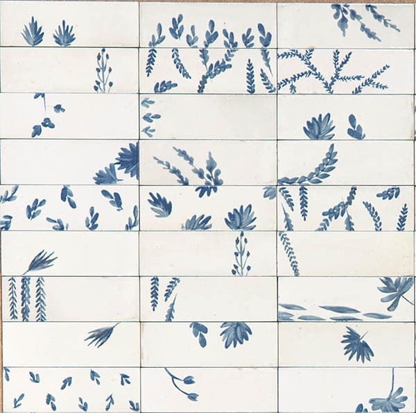 Керамогранит Rice Bianco dec Leaf lux (M96T) 5x15 от Marazzi Italy (Италия)