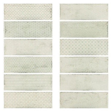 Настенная плитка Arles Cream Decor Mix (12 дизайнов) глянцевая 10x30 от Fabresa (Испания)