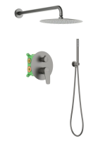 Душевая система Aquatek Бетта AQ1172BGM оружейная сталь