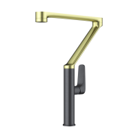 Смеситель для кухни Omoikiri Tara-LG-GM 4994396 cветлое золото, вороненая сталь