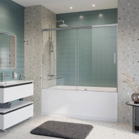 Шторка для ванны Cezares Tandem-Soft 180 см. профиль хром, стекло прозрачное