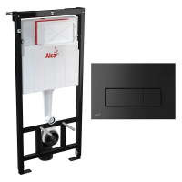 Инсталляция для унитаза AlcaPlast Basic AM101/1120-0001+M578, кнопка смыва черная