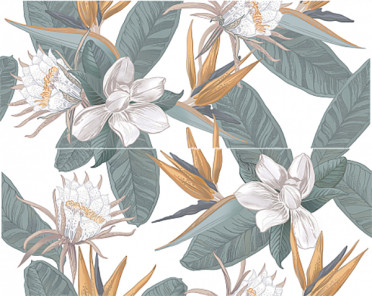 Панно CALACATTA IVORI STRELITZIA (2 шт.) 50.5x40.2 от Azori (Россия)