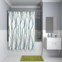 Штора для ванной Iddis Promo P15P118i11 белый;голубой