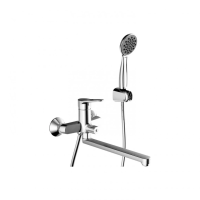 Смеситель для ванны c длинным изливом с аксессуарами Bravat Eco F6111147C-LB