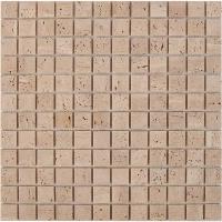 pixmosaic PIX 258 Travertine, чип 23х23 мм, сетка 305х305х4 мм, Матовая
