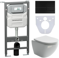 Комплект унитаз с инсталляцией, кнопкой и сиденьем Ceramica Nova Metropol CN4002_1002B_1000