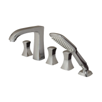 Встраиваемый смеситель на 5 отверстий на борт ванны Bravat Whirlpool F578112C