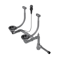 Арматура с клапаном-автоматом для двухчашевых моек Omoikiri WK-2-A-GM 4956496 вороненая сталь