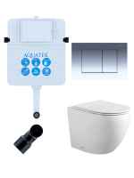 Комплект унитаз с инсталляцией, кнопкой и сиденьем микролифт Aquatek Европа SET BW AQUATEK ЕВРОПА-010 3в1 безободковый