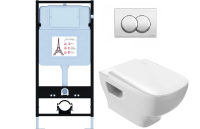 Комплект унитаз с инсталляцией, кнопкой и сиденьем Jacob Delafon Struktura EDE103-00