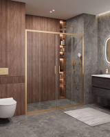 Душевая дверь в нишу Cezares Molveno 170 см. профиль золото, стекло прозрачное