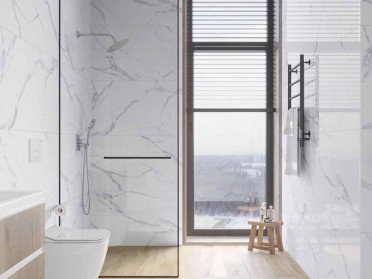 Керамогранит Calacatta Splendid Silver Белый Полированный 80x80 от Ceradim (Индия)