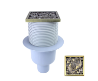 Трап вертик выход с дизайн-решеткой Рыбы (21980-57)