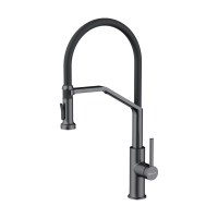 Смеситель для кухни с выдвижной лейкой Omoikiri Makkari 2 Plus-SB-GM-BL 4994497 вороненая сталь