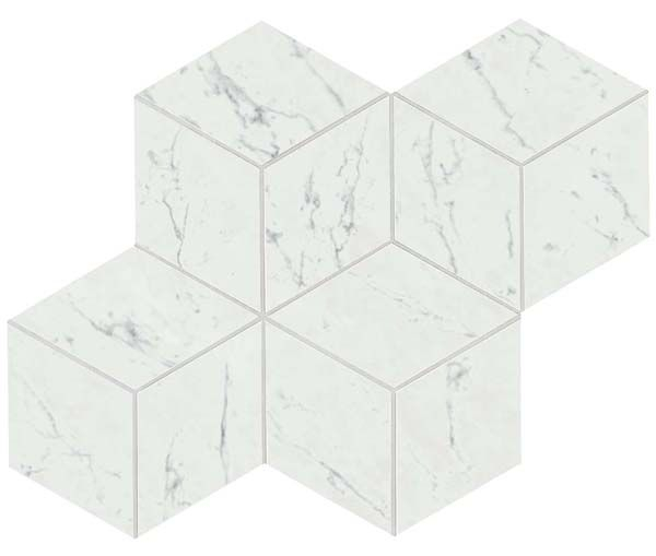 Мозаика керамогранит Marvel Stone Carrara Pure Mosaico Esag. Lapp. (AS2J ) 30x35 от Atlas Concorde (Италия)