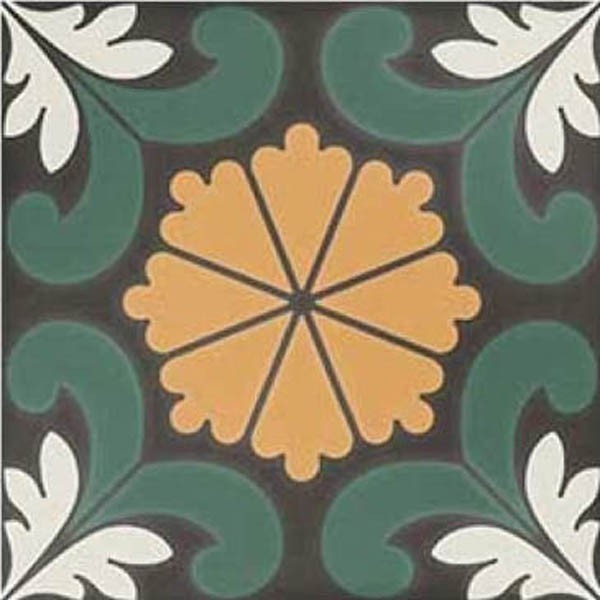 Керамогранит SYNC FLOWER GREEN (125635) 15x15 от DNA Tiles (Испания)