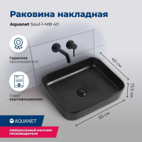Раковина накладная Aquanet Soul 50 SOUL-1-MB черная