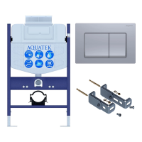 Инсталляция для унитаза Aquatek Small INS-0000018, кнопка смыва хром + крепеж